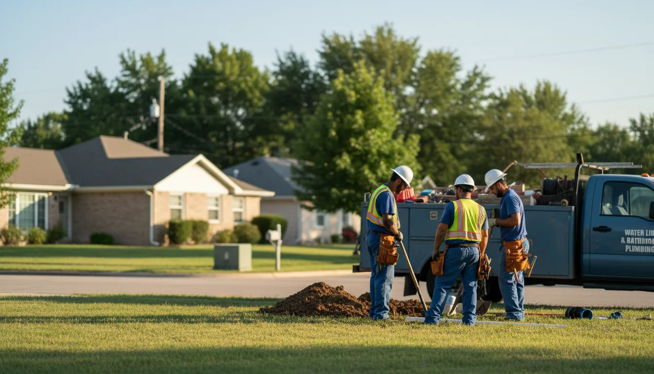 Residential water line and bathroom plumbing service in Garrett, WY